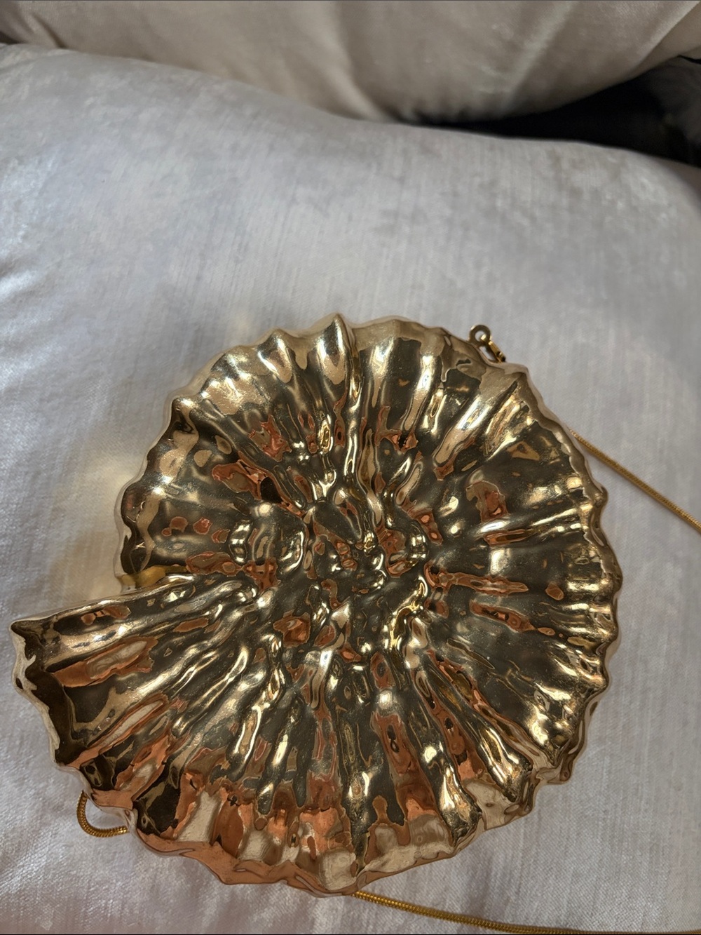 Zara Metallic Gold Shell Accent bag/clutch